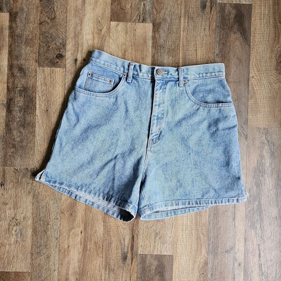 Halston Heritage Pants - Halston Jeanswear Vintage High Waisted Denim Shorts Medium Wash Blue 90s...